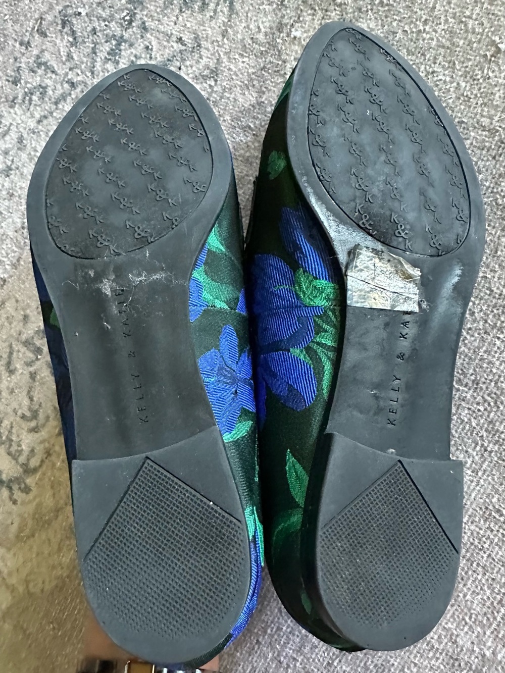 Kelly & Katie Blue and Green Floral Slip-On Loafers - Picture 5 of 5